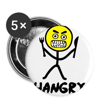 Hangry emoji stickfigure - Buttons large 2.2''/56 mm (5-pack) - white - Front
