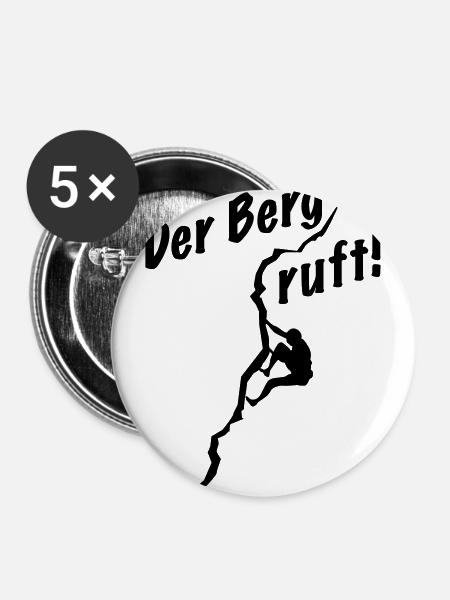 Der Berg ruft - Buttons groß 56 mm (5er Pack) - Weiß