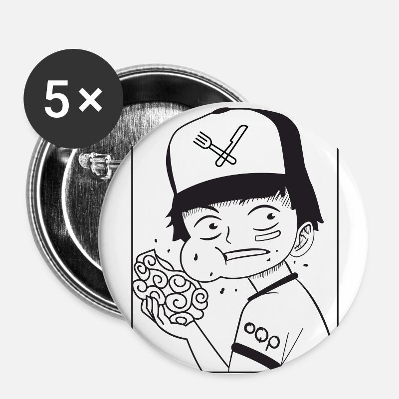 Manga Eat - Buttons large 2.2''/56 mm (5-pack) - white