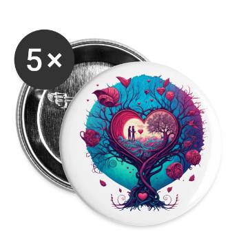 Valentine's Day | Valentine's Day | Love | Love - Buttons large 2.2''/56 mm (5-pack) - white - Front
