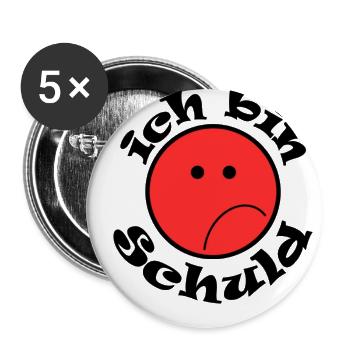 Ich bin Schuld - Buttons groß 56 mm (5er Pack) - Weiß - Vorne