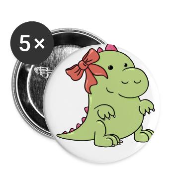 un petit dinosaure à Noël - Lot de 5 grands badges (56 mm) - blanc - Devant
