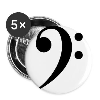 Bassschlüssel - Buttons groß 56 mm (5er Pack) - Weiß - Vorne