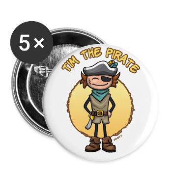 Tim the pirate - Lot de 5 grands badges (56 mm) - blanc - Devant
