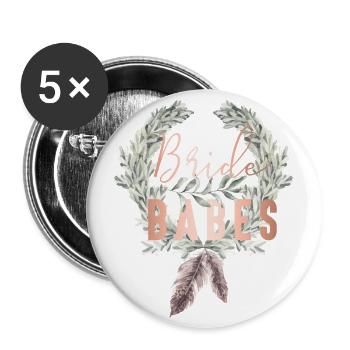 Boho Bride Babes Lorbeerkranz - Buttons groß 56 mm (5er Pack) - Weiß - Vorne