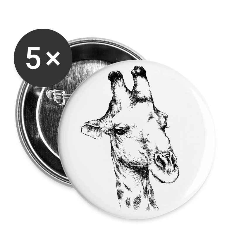 Giraffe - Buttons gro&szlig; 56 mm (5er Pack)