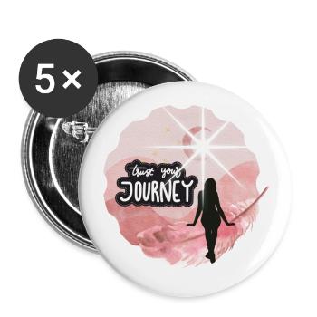 Trust your journey - Buttons groß 56 mm (5er Pack) - Weiß - Vorne