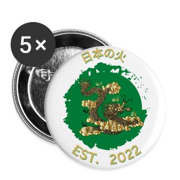 日本の火 - Buttons large 2.2''/56 mm (5-pack) - white - Front