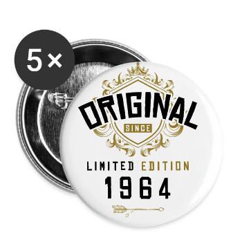 1964 limited edition birthday - Buttons large 2.2''/56 mm (5-pack) - white - Front