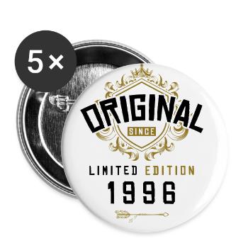 1996 limited edition Geburtstag - Buttons groß 56 mm (5er Pack) - Weiß - Vorne
