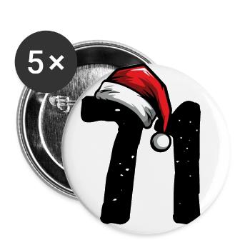 71 Numéro Noël - Lot de 5 grands badges (56 mm) - blanc - Devant