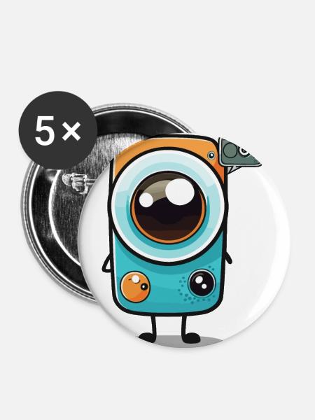 Der mobile Fotograf - Buttons groß 56 mm (5er Pack) - Weiß