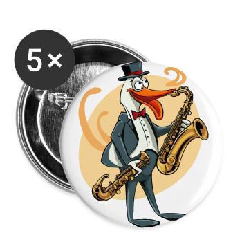 Jazzy Penguin - Buttons large 2.2''/56 mm (5-pack) - white - Front