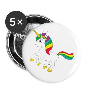 Licorne Licorne - Lot de 5 grands badges (56 mm) - blanc - Devant