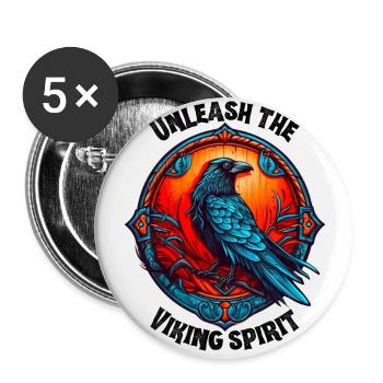 Viking Spirit - Buttons groß 56 mm (5er Pack) - Weiß - Vorne