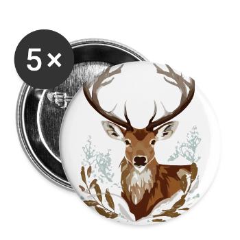 Deer - Buttons large 2.2''/56 mm (5-pack) - white - Front