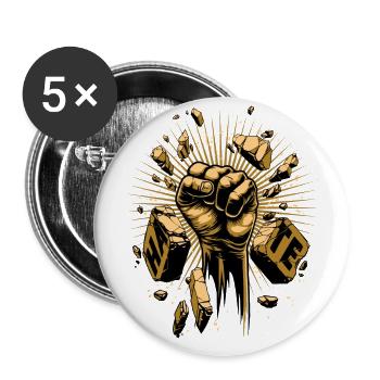 Fight the Hate - Buttons large 2.2''/56 mm (5-pack) - white - Front