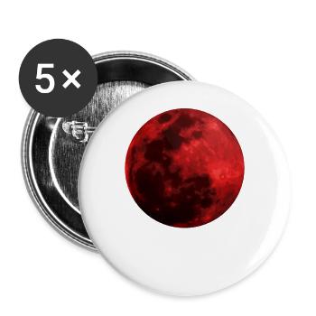 Blut Mond Rot Grafik Äußerer Raum Geschenk - Buttons groß 56 mm (5er Pack) - Weiß - Vorne