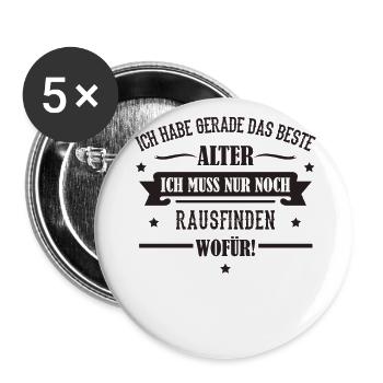 Bestes Alter - Buttons groß 56 mm (5er Pack) - Weiß - Vorne