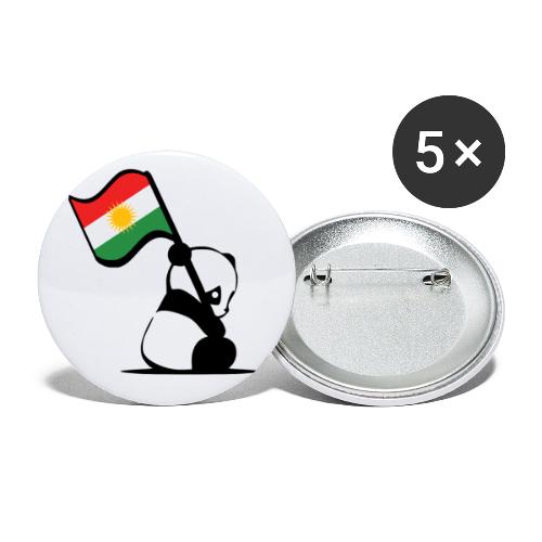 Kurdischer Panda. Süßer Panda mit Kurdistan Flagge - Buttons groß 56 mm (5er Pack)