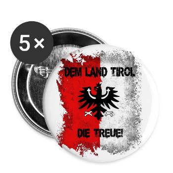 Fidélité au Land du Tyrol - Lot de 5 grands badges (56 mm) - blanc - Devant