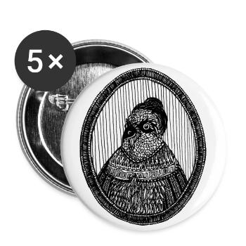 Bird - Bird, Illustration, Victorian, Frame - Buttons large 2.2''/56 mm (5-pack) - white - Front