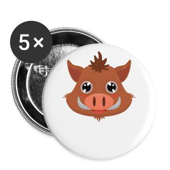wild boar - Buttons large 2.2''/56 mm (5-pack) - white - Front