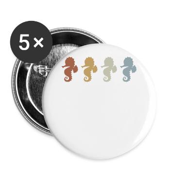 Seahorse seahorse vintage - Buttons large 2.2''/56 mm (5-pack) - white - Front