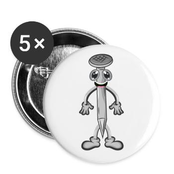 Ongles artisans - Lot de 5 grands badges (56 mm) - blanc - Devant