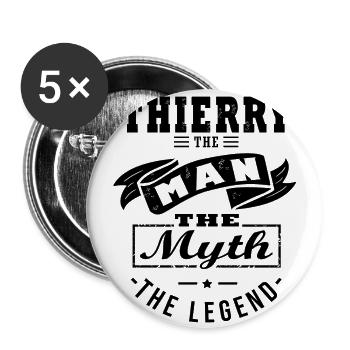 Thierry personalized gift first name thierry - Buttons large 2.2''/56 mm (5-pack) - white - Front