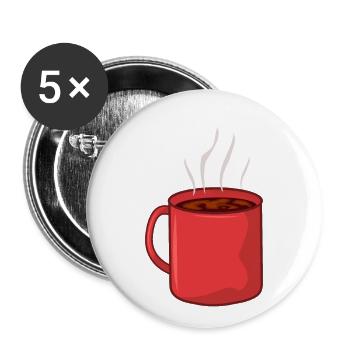 Coffee cup - Buttons large 2.2''/56 mm (5-pack) - white - Front