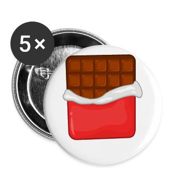 Schokolade - Buttons groß 56 mm (5er Pack) - Weiß - Vorne