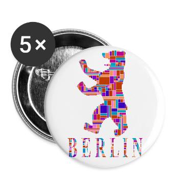 Berlin T-Shirt - Berlin Bear Shirt - I Love - Buttons large 2.2''/56 mm (5-pack) - white - Front