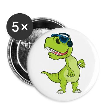 La musique des dinosaures - Lot de 5 grands badges (56 mm) - blanc - Devant