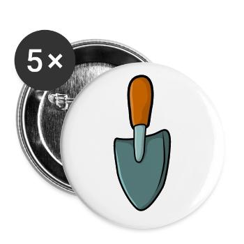 Jardin jardin - Lot de 5 grands badges (56 mm) - blanc - Devant