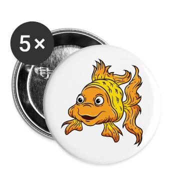Fish Goldfish - Buttons large 2.2''/56 mm (5-pack) - white - Front