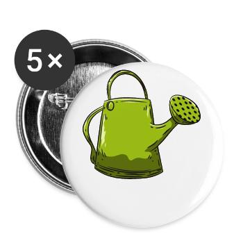 Gießkanne Gärtner Garten - Buttons groß 56 mm (5er Pack) - Weiß - Vorne