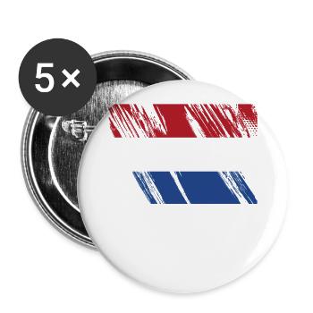 Netherlands Flag - Buttons large 2.2''/56 mm (5-pack) - white - Front
