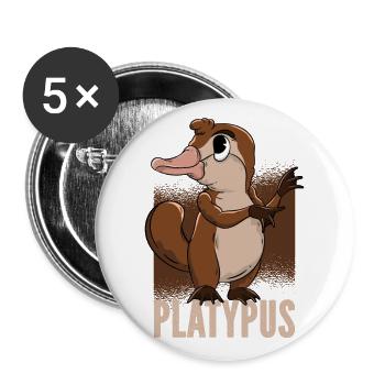 Ornithorynque - Lot de 5 grands badges (56 mm) - blanc - Devant