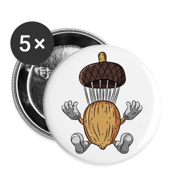 Parachute Gland Chêne - Lot de 5 grands badges (56 mm) - blanc - Devant