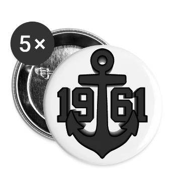 65TH BIRTHDAY MARITIM SEAFARER - Buttons large 2.2''/56 mm (5-pack) - white - Front