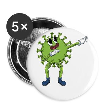 Dabbing Virus - Lot de 5 grands badges (56 mm) - blanc - Devant