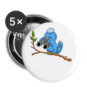 Vogel beobachten - Buttons groß 56 mm (5er Pack) - Weiß - Vorne