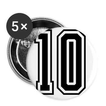 10 Number number - Buttons large 2.2''/56 mm (5-pack) - white - Front