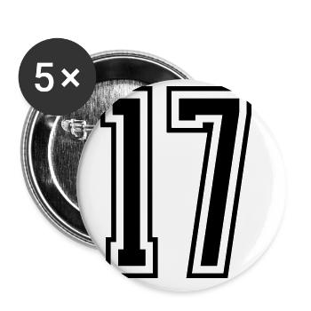 17 Number number - Buttons large 2.2''/56 mm (5-pack) - white - Front