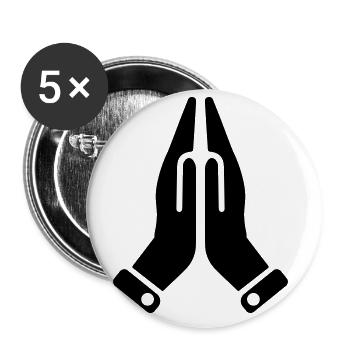 Hands symbol - Buttons large 2.2''/56 mm (5-pack) - white - Front