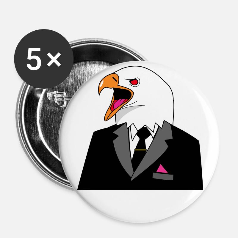 Eagle trader - Buttons large 2.2''/56 mm (5-pack) - white