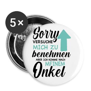 Ich versuche mich zu benehmen Onkel Geburtstag Fun - Buttons groß 56 mm (5er Pack) - Weiß - Vorne
