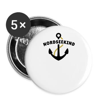 Nordseekind - Buttons groß 56 mm (5er Pack) - Weiß - Vorne