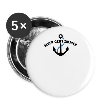 Meer geht immer - Buttons groß 56 mm (5er Pack) - Weiß - Vorne